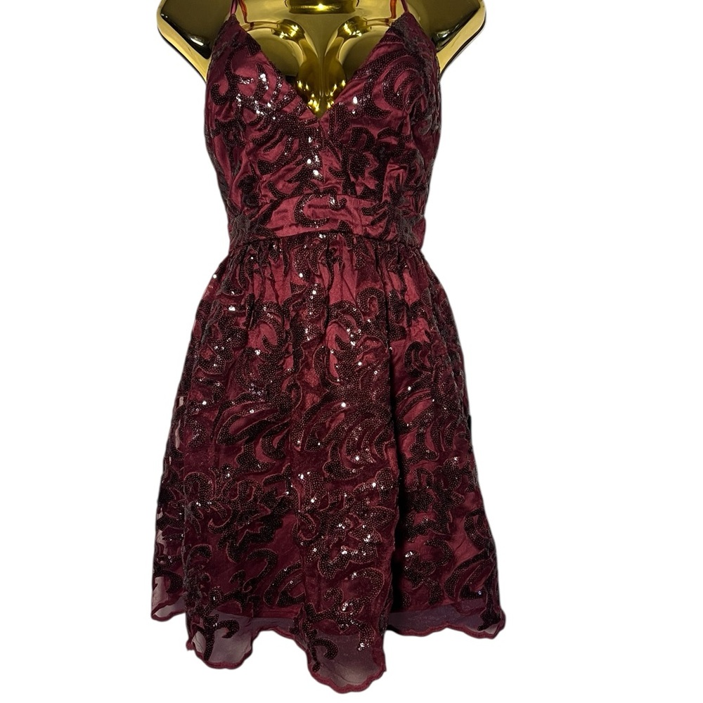 Lulus sequin backless mini dress size S Nwt Skater cocktail party club - Picture 2 of 6